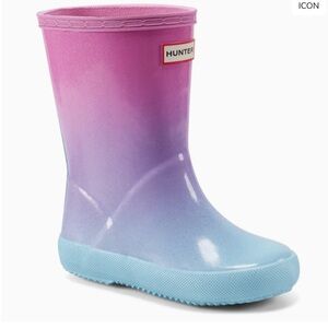 Hunter Kids First Starcloud Rain Boots Cotton Candy Pink Blue Size 3 NEW